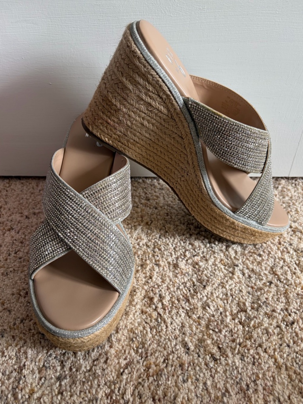 Mix No. 6 Wedge Espadrille Sandals in Sparkling Silver - Women 8.5